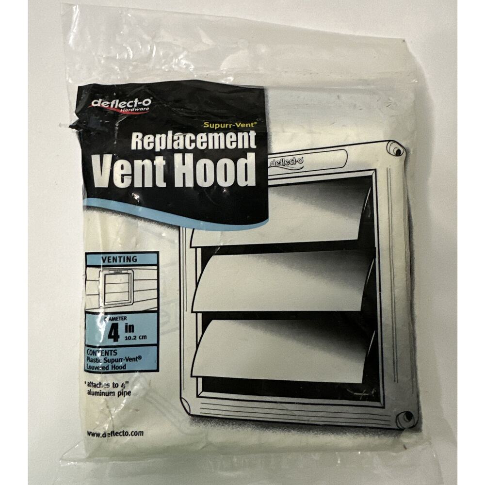 Deflecto Vent Hood, 4", White‎ (HS4W/48)